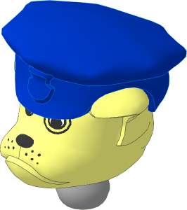 Figure Fabuland Bulldog Head 4 with Neck and Blue Police Hat