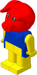 _Figure Fabuland Pig  1 with Body Blue/Yellow/Yellow