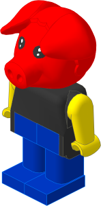 _Figure Fabuland Pig  1 with Body Black/Yellow/Blue