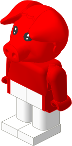 _Figure Fabuland Pig  1 with Body Red/Red/White