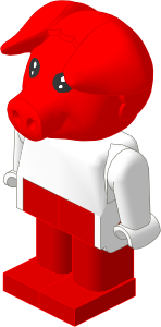 _Figure Fabuland Pig  1 with Body White/White/Red