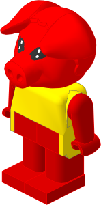 _Figure Fabuland Pig  2 with Body Yellow/Red/Red