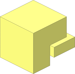 Plate  1 x  2 with Cube