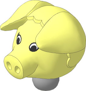 Figure Fabuland Pig Head  3 with Neck