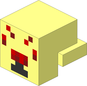 Plate  1 x  2 with Cube with Minecraft Spider and Black Mouth Pattern