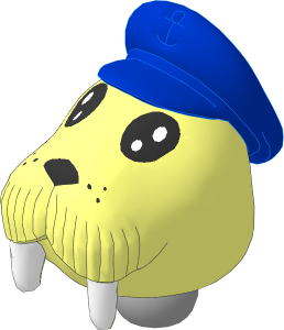 Figure Fabuland Walrus Head  1 with Neck and Captain's Cap Blue