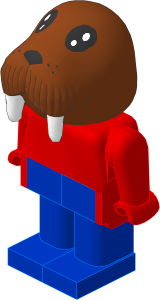 _Figure Fabuland Walrus  1 with Body Red/Red/Blue