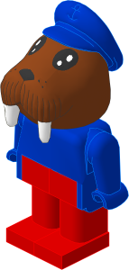 _Figure Fabuland Walrus  1 w Body Blue/Blue/Red Captain's Cap