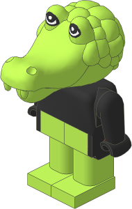 _Figure Fabuland Crocodile  1 with Body Black/Black/Lime