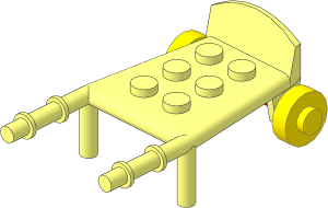 Fabuland Hand Truck with Yellow Wheels (Complete)