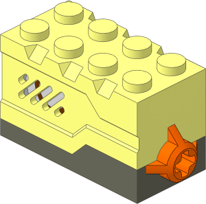 Electric Sound Brick  2 x  4 x  2 with Orange Button