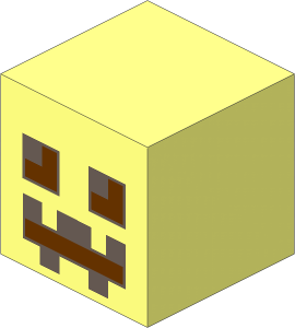 Minifig Head Cuboid with Minecraft Pumpkin Pattern