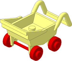 Fabuland Stroller with Red Wheels (Complete)