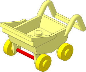 Fabuland Stroller with Yellow Wheels (Complete)