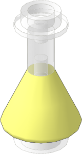 Minifig Conical Flask TransClear with Coloured Base