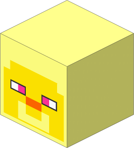 Minifig Head Cuboid with Minecraft Steve Pattern