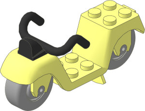 Fabuland Scooter with Grey Wheels and Black Handlebars