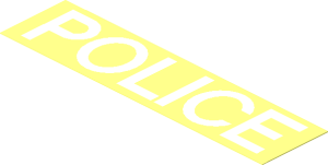 Sticker  1.1 x  4.4 with White "Police"