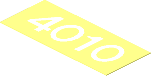Sticker  0.8 x  1.9 with White "4010"
