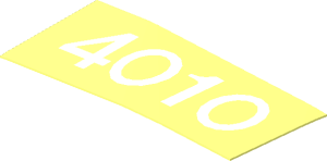 Sticker  0.8 x  1.9 with White "4010" (Formed Left)