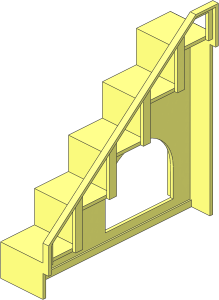 Staircase 12 x  3 x  9 with Handrail