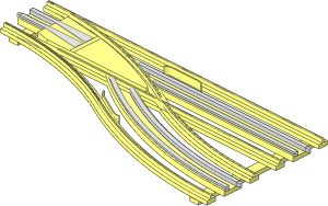 ~Train Track 12V Tapered Point Right Main Part (Needs Work)