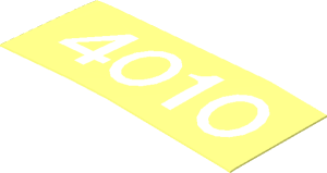 Sticker  0.8 x  1.9 with White "4010" (Formed Right)