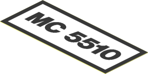 Sticker  2.7 x  1.1 with Black "MC 5510" on White Background