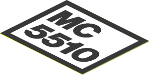 Sticker  1.6 x  1.3 with Black "MC 5510" on White Background