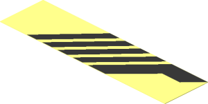 Sticker  4.6 x  1.2 with Black Diagonal Stripes (Right)