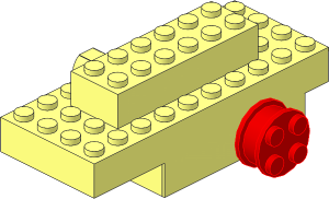 Motor Windup  4 x 10 x  3 with Red Wheels