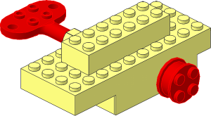 Motor Windup  4 x 10 x  3 with Red Wheels and Red Key