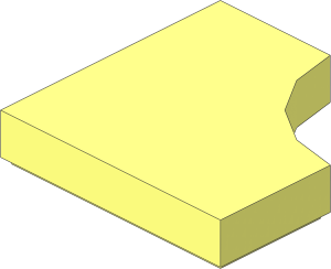 Tile  2 x  2 with  1 x  1 Quarter Circle Cutout