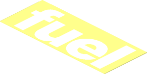 Sticker  1.6 x  3.8 with White "fuel"