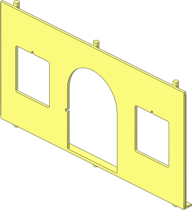 ~Fabuland House Block Side Panel with Doorway and 2 Window Holes