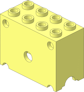 ~Technic Gear Block  2 x  4 x  3 - Top