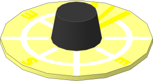 ~Minifig Compass Dial with White and Yellow Pattern