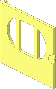 Door  1 x  5 x  3.75 with 3 Panes