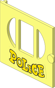 Door  1 x  5 x  3.75 with 3 Panes with Yellow "POLICE" Sticker