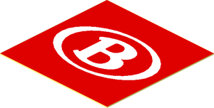 Sticker  1.3 x  1.3 with White Belgian Railways Logo ("B")