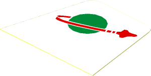 Sticker Minifig Torso with Classic Space Logo on White Background