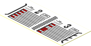 Sticker  0.9 x  1.9 with Black and Red Calendar on White Background