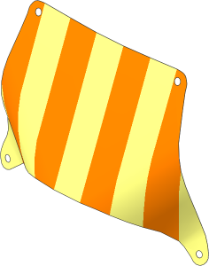 Sail 27 x 17 Trapezoidal with Thick Stripes on White Background Pattern (Formed Shape 1)