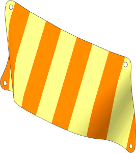 Sail 30 x 15 Trapezoidal with Thick Stripes on White Background Pattern (Formed Shape 1)
