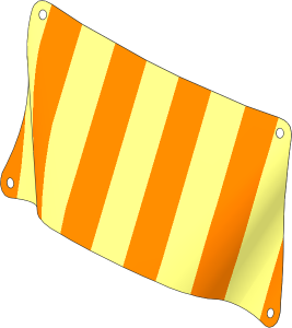 Sail 30 x 15 Trapezoidal with Thick Stripes on White Background Pattern (Formed Shape 2)