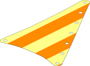 Sail 15 x 22 Triangular  with 8 Holes with Thick Stripes on White Background Pattern