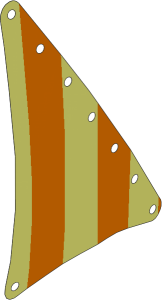 Sail 15 x 22 Triangular with 8 Holes with Thick Stripes on White Background Pattern (Formed Shape 2)