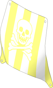 Sail 25 x 25 Square with Thick Stripes Skull and Crossed Bones on White Background Pattern (Formed)