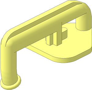 Train Coupling Hook without Notch with Rectangular Base Connection
