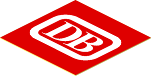 Sticker  1.3 x  1.3 with White German Railways Logo ("DB")